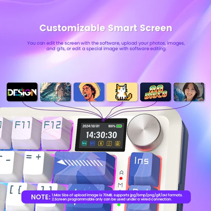 کیبورد بی سیم گیمینگ Redragon مدل K708 AK PRO RGB با سوئیچ کرمی