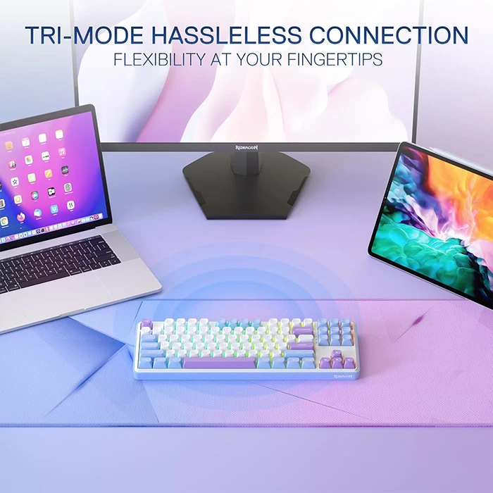 کیبورد بی سیم گیمینگ Redragon مدل K707 WBP PRO