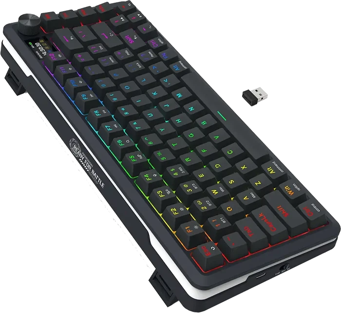 کیبورد بی سیم گیمینگ Redragon مدل K708 PRO Black RGB