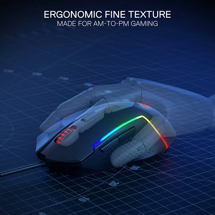 موس سیمی گیمینگ Redragon مدل TRIDENT BASIC M616 RGB