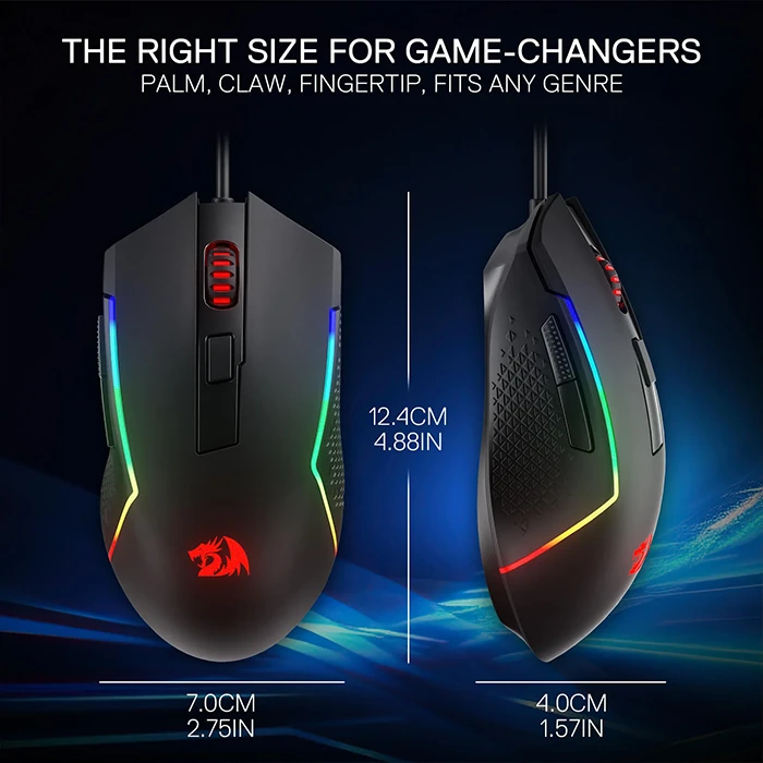 موس سیمی گیمینگ Redragon مدل TRIDENT BASIC M616 RGB