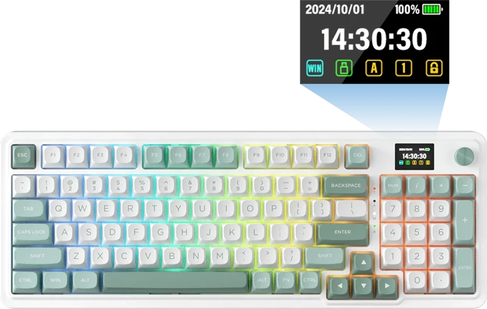 کیبورد بی سیم گیمینگ Redragon مدل GALATIN PRO 719WG RGB با سوئیچ Mint Mambo