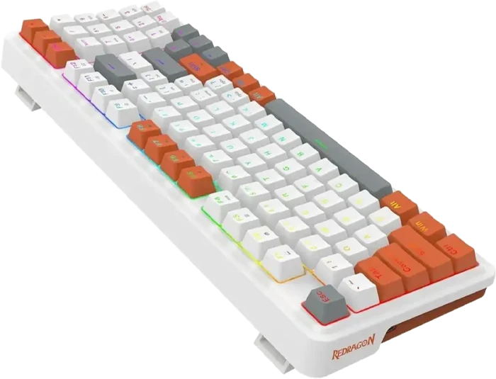 کیبورد سیمی گیمینگ Redragon مدل Gloria K664 WOG RGB با سوئیچ قرمز