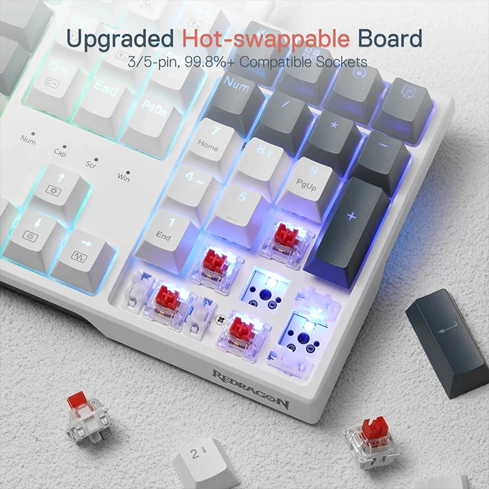 کیبورد سیمی گیمینگ Redragon مدل Trundle K668 RGB با سوئیچ قرمز