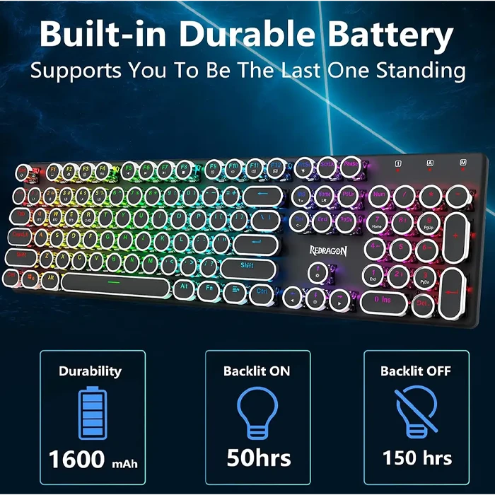کیبورد بی سیم گیمینگ Redragon مدل Flare K710 Pro RGB  با سوئیچ آبی