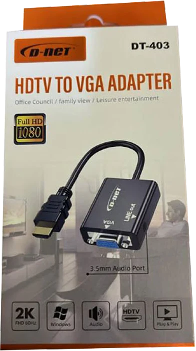 تبدیل HDMI به VGA دی نت مدل DT-403 همراه با کابل AUX