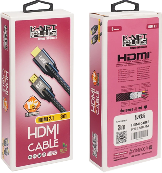 کابل 3 متری HDMI کی نت پلاس مدل KP-CH21B30
