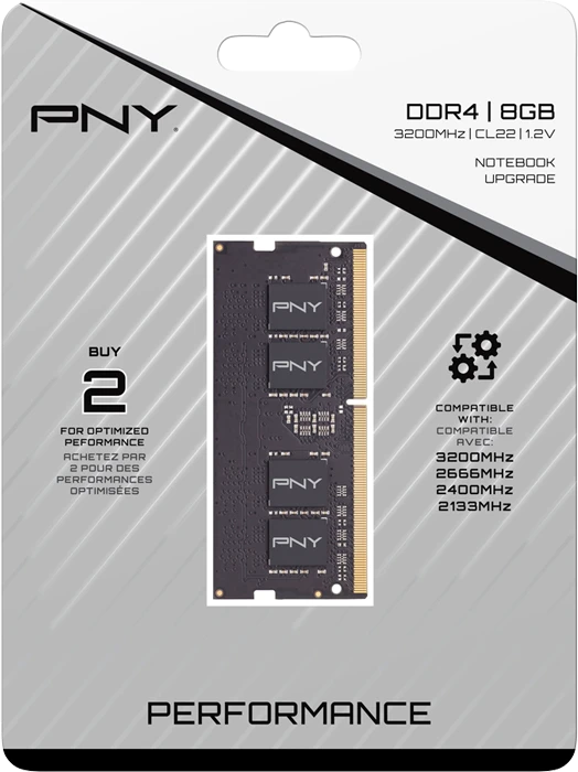 رم لپ تاپ 8 گیگابایت PNY مدل Performance DDR4 3200MHz
