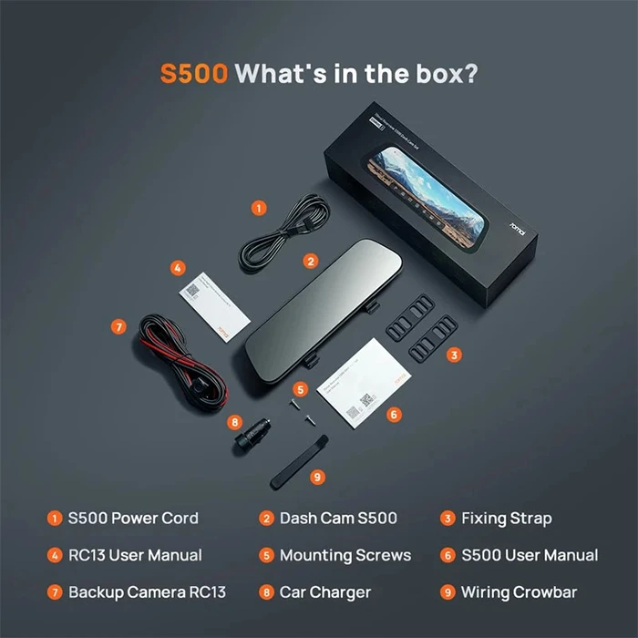 آینه هوشمند خودرو 70Mai مدل 70mai Rearview Dash Cam S500 به همراه دوربین