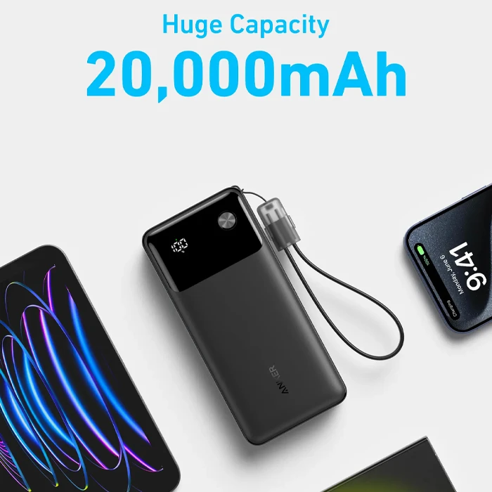 پاوربانک 20000 میلی آمپر ساعت Anker مدل A1384 30W Smart Display Nano Power Bank