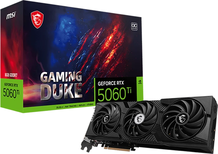 کارت گرافیک MSI مدل GeForce RTX 5060 Ti GAMING DUKE 3X OC 8G