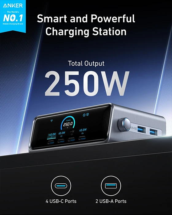 هاب شارژ 6 پورت Anker مدل PRIME CHARGING STATION A2345