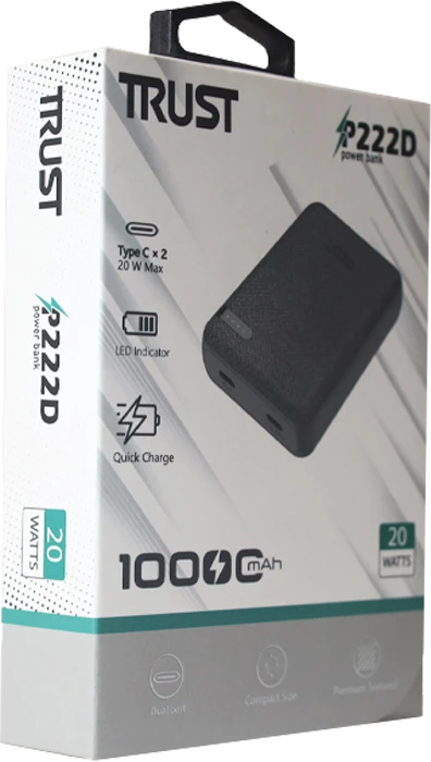 پاوربانک 10000 میلی آمپر ساعت TRUST مدل P222D