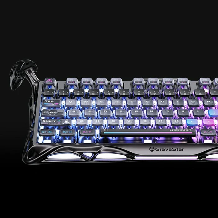کیبورد مکانیکال گیمینگ GravaStar مدل Mercury K1 Pro Cyberpunk