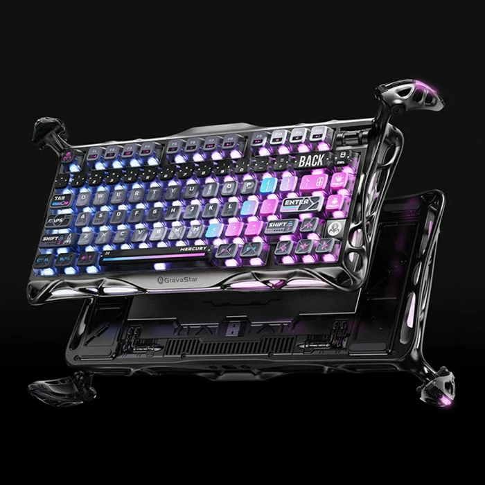 کیبورد مکانیکال گیمینگ GravaStar مدل Mercury K1 Pro Cyberpunk
