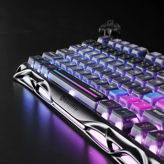 کیبورد مکانیکال گیمینگ GravaStar مدل Mercury K1 Pro Cyberpunk