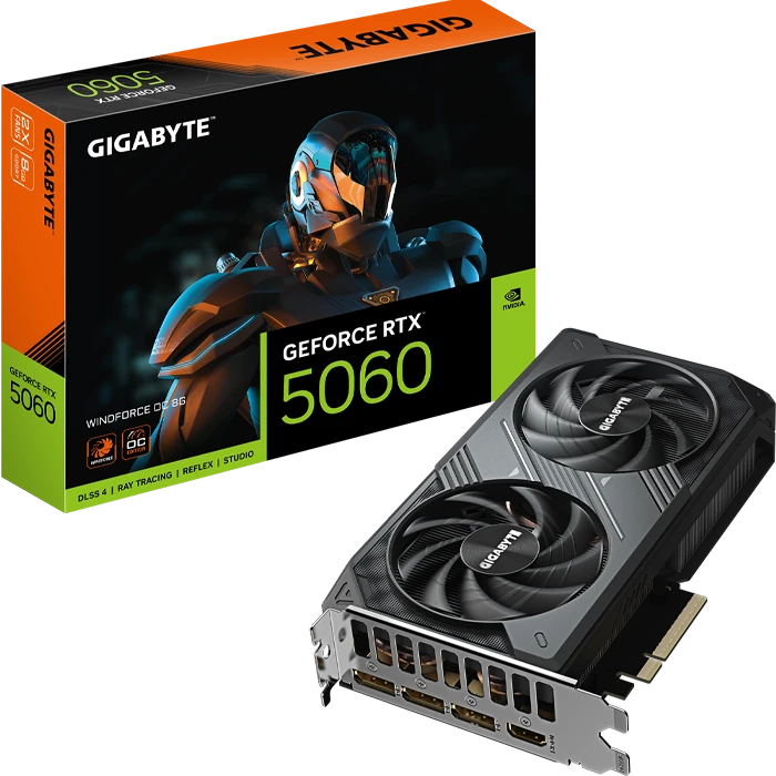 کارت گرافیک GIGABYTE مدل GeForce RTX 5060 WINDFORCE OC 8G