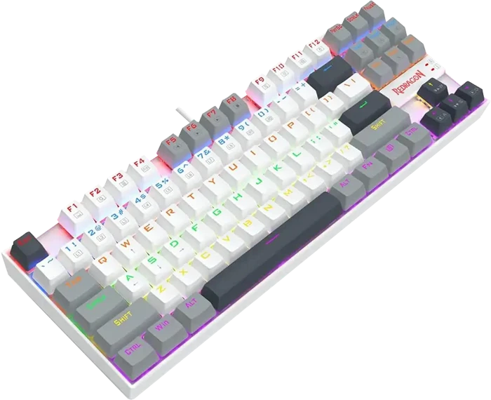 کیبورد مکانیکال گیمینگ سیمی Redragon مدل KUMARA K552 WGL RGB با سويیچ قرمز