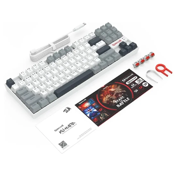 کیبورد مکانیکال گیمینگ سیمی Redragon مدل KUMARA K552 WGL RGB با سويیچ قرمز