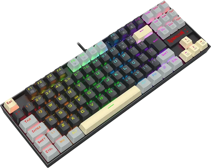 کیبورد مکانیکال گیمینگ سیمی Redragon مدل KUMARA K552 LGY RGB با سويیچ قرمز