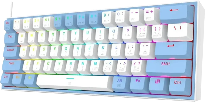 کیبورد مکانیکال گیمینگ سیمی Redragon مدل K617 FIZZ WB RGB با سويیچ قرمز