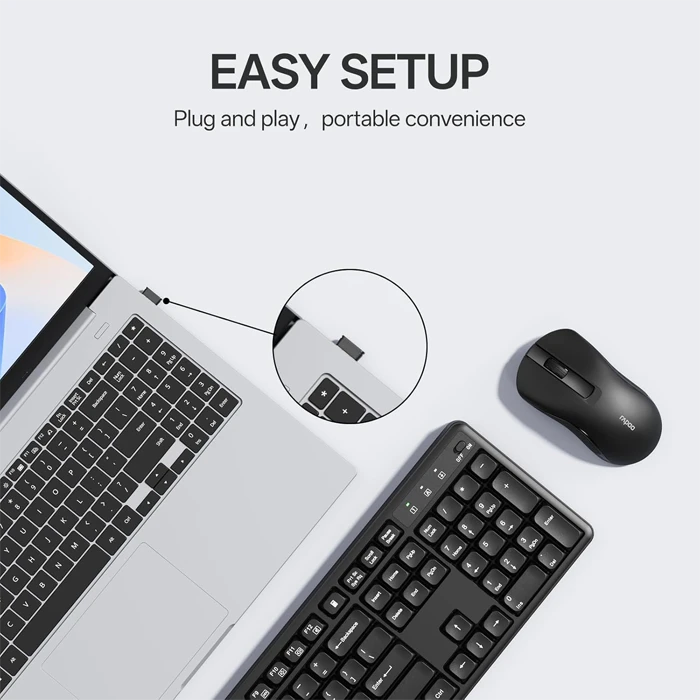 کیبورد و موس بی سیم Rapoo مدل X2100