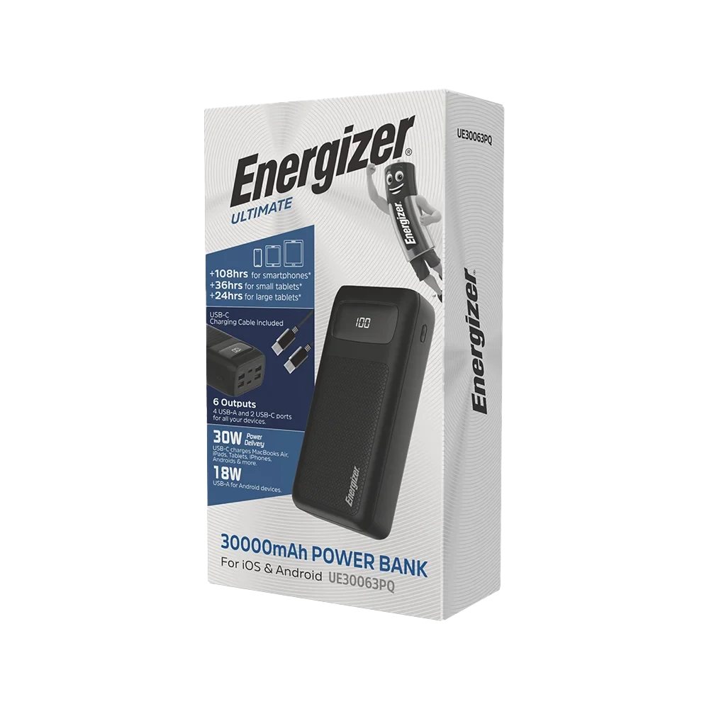 پاور بانک 30000 میلی آمپر 30 وات ENERGIZER مدل UE30063PQ