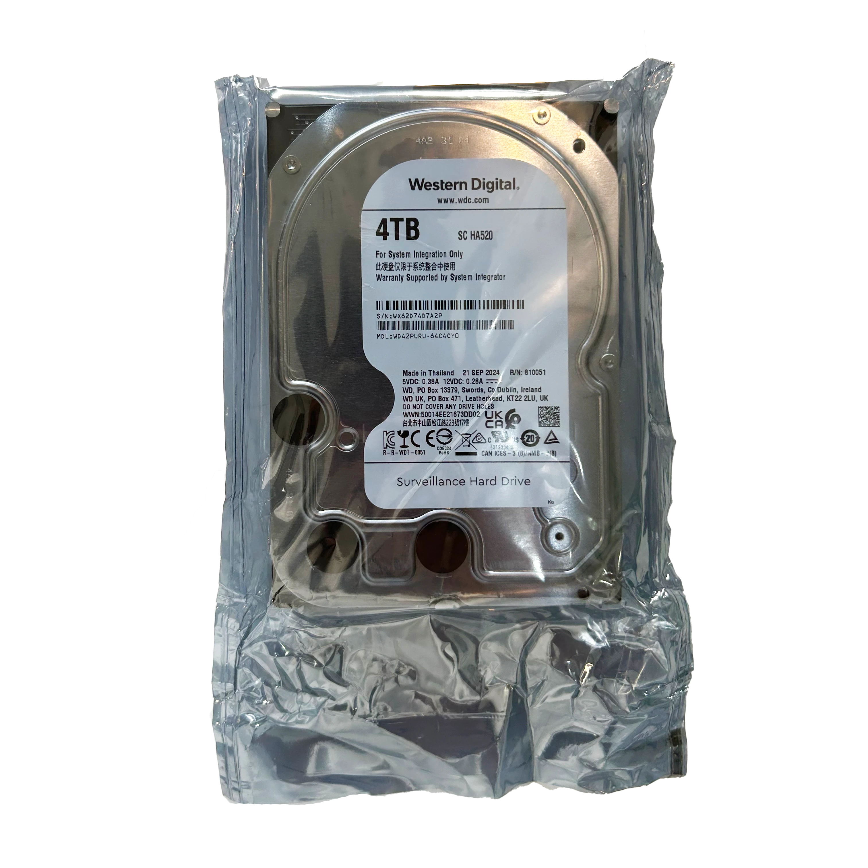 هارد اینترنال 4 ترابایت WD مدل Purple Surveillance WD42PURU