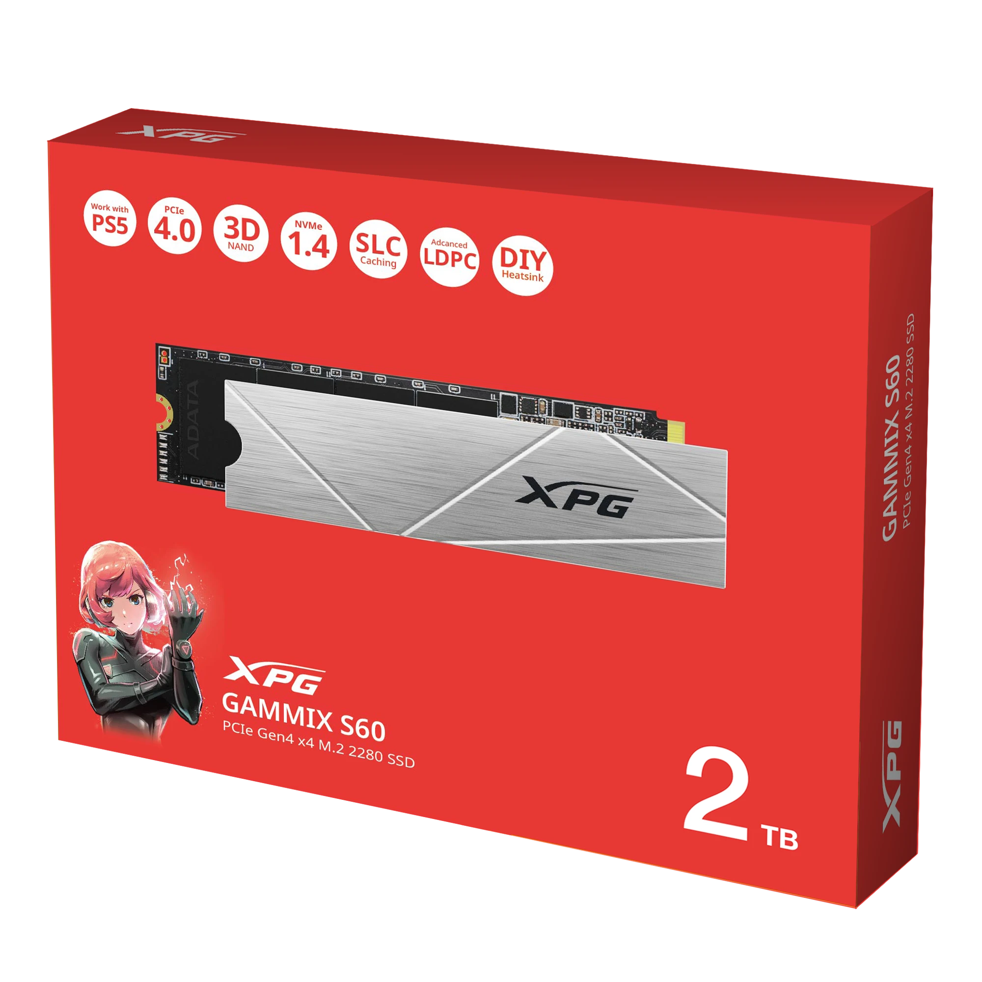 حافظه SSD اینترنال 2 ترابایت Adata مدل XPG GAMMIX S60 AGAMMIXS60-2T-CS M.2‌