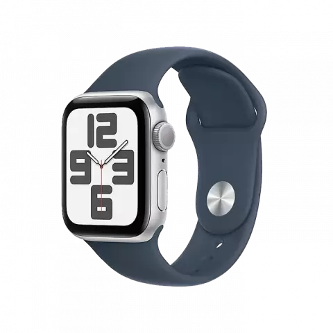 ساعت هوشمند اپل واچ سری SE مدل 44MM Silver Aluminium Case با بند اسپورت آبی