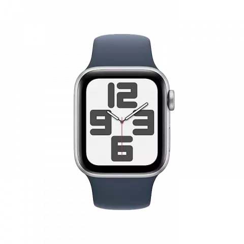 ساعت هوشمند اپل واچ سری SE مدل 44MM Silver Aluminium Case با بند اسپورت آبی