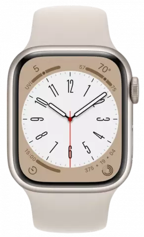 ساعت هوشمند اپل واچ سری 8 مدل 41MM S/M Starlight Aluminum Case با بند اسپورت کرمی