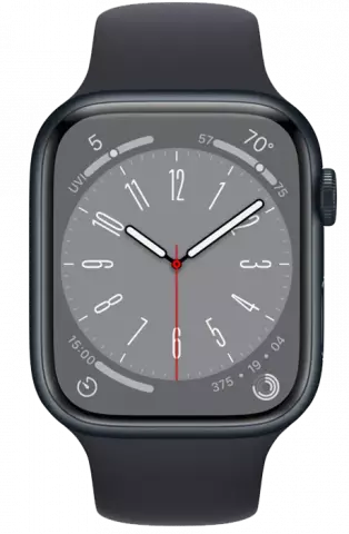 ساعت هوشمند اپل واچ سری 8 مدل 45MM M/L Midnight Aluminum Case با بند اسپورت مشکی