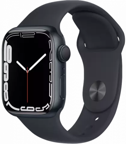 ساعت هوشمند اپل واچ سری 7 مدل 41MM Midnight Aluminum Case با بند اسپورت مشکی