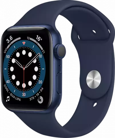 ساعت هوشمند اپل واچ سری 6 مدل 44MM BLUE ALUMINUM CASE با بند اسپورت سورمه ای
