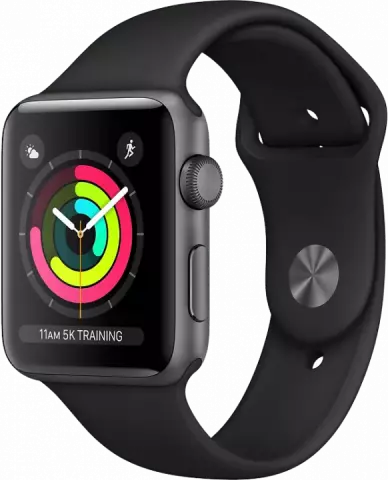 ساعت هوشمند APPLE SERIES 3 مدل 42MM SPACE GRAY Aluminum Case با بند اسپورت مشکی