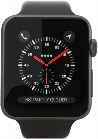 ساعت هوشمند APPLE SERIES 3 مدل 42MM SPACE GRAY Aluminum Case با بند اسپورت مشکی