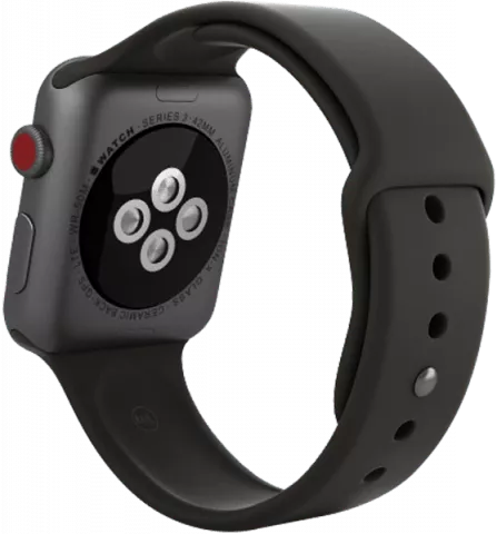 ساعت هوشمند APPLE SERIES 3 مدل 42MM SPACE GRAY Aluminum Case با بند اسپورت مشکی