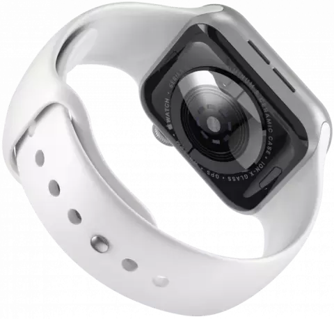 ساعت هوشمند APPLE SERIES 4 مدل 44MM silver Aluminum Case با بند اسپورت سفید