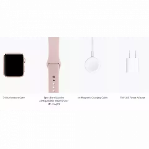 ساعت هوشمند APPLE SERIES 3 مدل A1858 MQKW2LL/A 38MM با بند اسپورت رز گلد