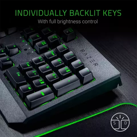 کیبورد سیمی گیمینگ Razer مدل BlackWidow Essential Pro با سوییچ سبز