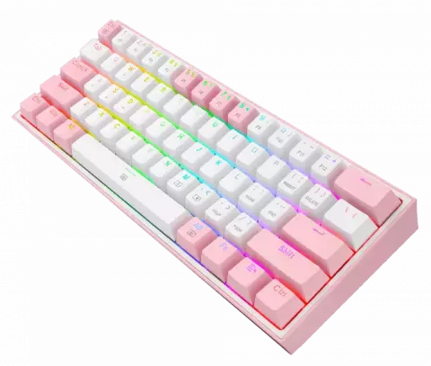 کیبورد سیمی گیمینگ Redragon مدل Fizz Rainbow K617-R با سوییچ آبی