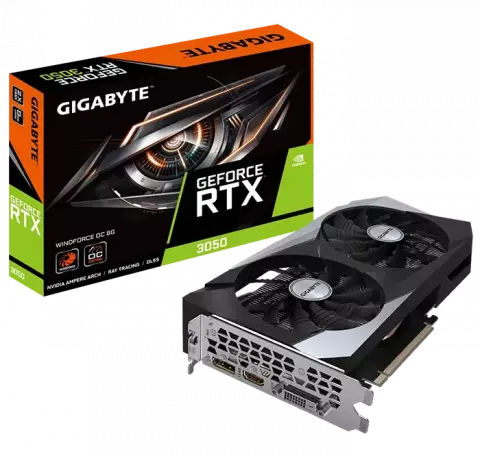 کارت گرافیک  GIGABYTE مدل  GeForce RTX 3050 WINDFORCE OC 8G