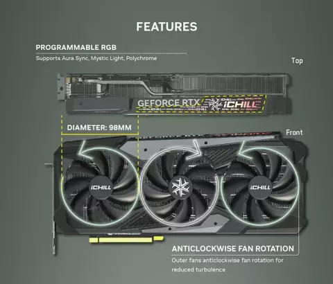 کارت گرافیک  INNO3D مدل  RTX4070TI ICHILL X3