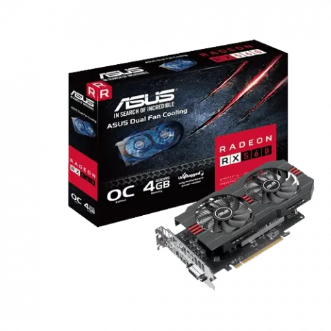 کارت گرافیک 4گیگابایت Asus مدل RX560 O4G EVO