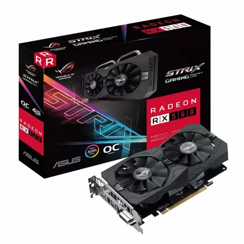 کارت گرافیک 4گیگابایت Asus مدل GAMING ROG STRIX RX560 O4G EVO