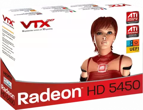 کارت گرافیک 1گیگابایت VTX-3D مدل HD5450 VX5450 1GBK3-HV9E