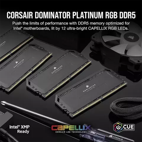 رم دسکتاپ (16GB*2) 32 گیگابایت Corsair مدل DOMINATOR PLATINUM RGB DDR5 5600MHz