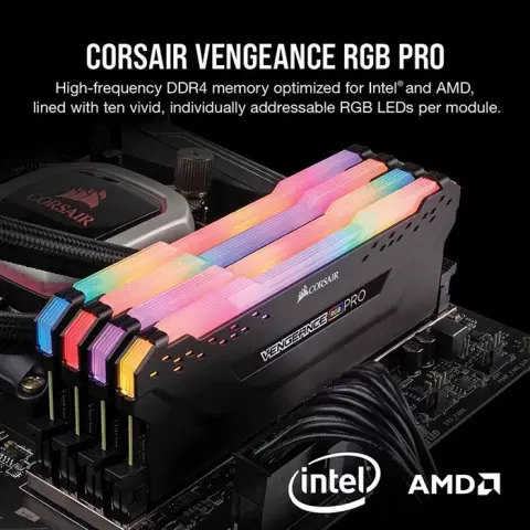 رم دسکتاپ (16GB*1) 16 گیگابایت Corsair مدل VENGEANCE RGB PRO DDR4 3600MHz