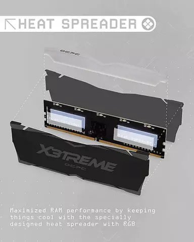رم دسکتاپ 16 گیگابایت OCPC مدل X3 RGB BLACK DDR4 3600MHz